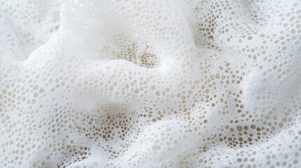 Naklejka premium Closeup of textured white foam net with a soft and airy appearance, ideal for backgrounds, layering, or product presentations, abstract, minimalistic, clean design.