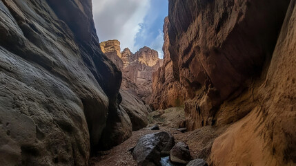 Obraz premium Deep Canyon Rocky Valley Mountain Outdoor Adventure Travel Scenery 