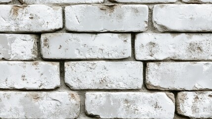 Obraz premium Seamless white and grey brick wall texture with grunge details, showcasing uneven surfaces and subtle imperfections, suitable for backgrounds, architecture, design, construction, texture.