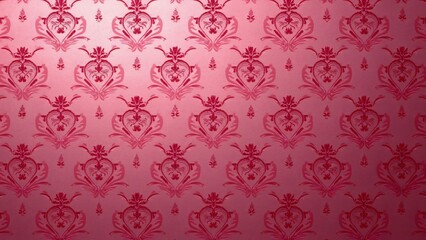 Luxurious Pink Brocade Fabric Texture, Intricate Damask Pattern for Formal Wear
