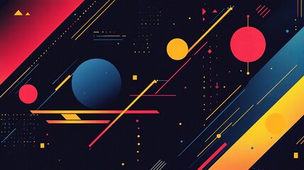 Obraz premium Abstract Digital Background with Geometric Shapes and Colors