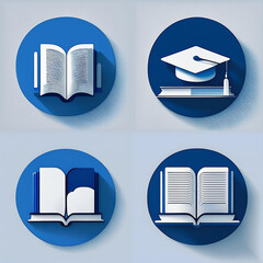 Minimalist education and training icons for academic, e-learning, and tutoring services, perfect for digital and print use.