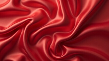 Obraz premium Luxurious Red Satin Fabric Texture, Smooth, Shiny, Glamorous Drape
