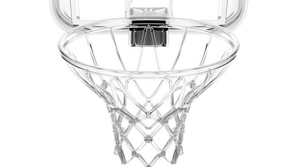 Obraz premium Isolated basketball hoop with a clean white net mini AI generated illustration