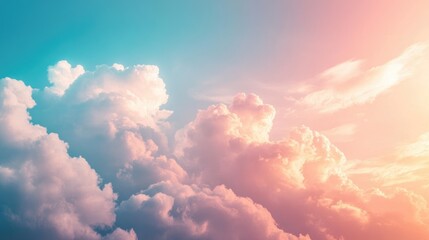 Soft pastel clouds under a beautiful sky creating a serene and tranquil background for digital content and design projects