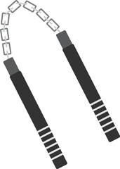 Nunchaku double sticks flat icon