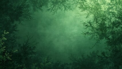Enchanted Emerald Forest, Mystical Green Canopy Background
