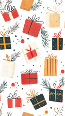 seamless pattern with christmas gifts