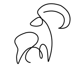 Hand drawn one line animal icon
