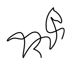 Hand drawn one line animal icon