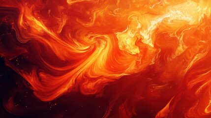 A vibrant abstract representation of swirling flames and energy in warm colors.