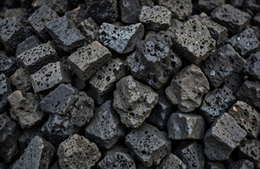Close-up of volcanic rock texture, showcasing rugged and natural patterns, perfect for geology or texture designs. Generative AI