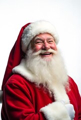 Fototapeta premium Santa Claus Red Winter Season Christmas Happy Holding Smiling Coat Photorealistic Glasses