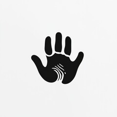 Obraz premium A black silhouette of a hand, symbolizing touch or interaction.