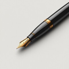A close-up of a fountain pen showcasing its elegant design and writing tip.