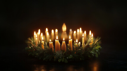 Saint Lucia Day concept. Celebration Crown Candle Concept. Ai Image