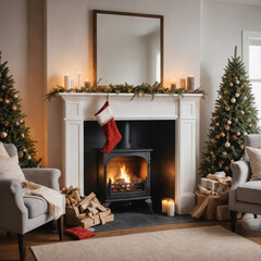 Cozy Christmas Fireplace Scene
