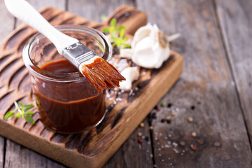 Barbeque sauce in a jar