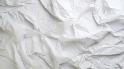 Obraz premium Detailed crumpled white paper with subtle grid lines, The texture shows clear folds and creases