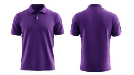 Purple Polo Shirt Mockup Front and Back Views, Apparel Design