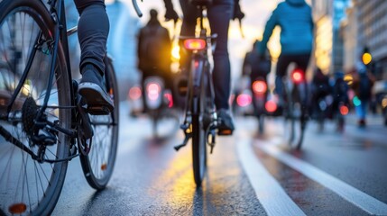 Fototapeta premium Urban Transportation: A network of roads, rail, and bike lanes built to efficiently move people and goods within cities, enhancing connectivity and urban mobility. 