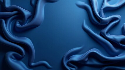 Obraz premium Dramatic Blue Silk Fabric Drape, Abstract Texture Background