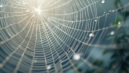 Fototapeta premium Microscopic Spider Web, Intricate Threads & Delicate Structure