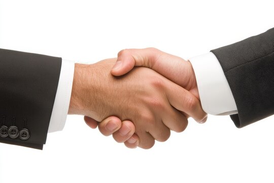 Close-Up of Two Hands Shaking in a Professional Setting Signifying Agreement, Collaboration, and Business Success Between Two Individuals