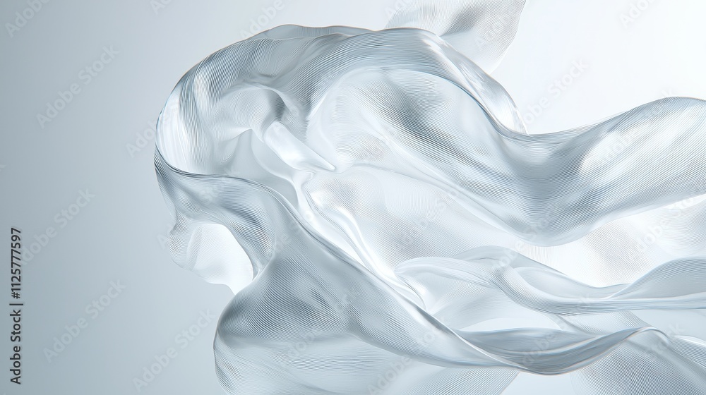 Poster surreal undulating textures of liquefied forms in abstract digital art minimalist design soft color 