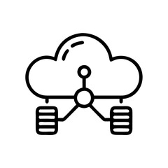 Big Data Cloud Computing Icon Outline Lineart Style