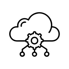 Big Data Cloud Computing Icon Outline Lineart Style