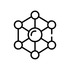 Big Data Cloud Computing Icon Outline Lineart Style