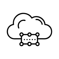 Big Data Cloud Computing Icon Outline Lineart Style