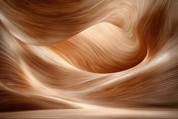 Obraz premium Surreal wavy organic texture abstract setting digital art wood environment close-up view artistic concept
