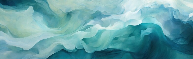Obraz premium Abstract Flowing Shapes in Calming Blue and Green Tones. Ideal for meditation apps, wellness branding, or interior decor.