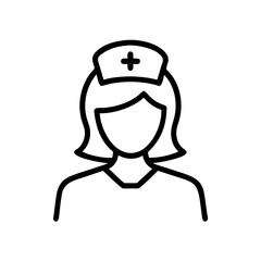 Obraz premium Nurse Faceless icon outline line art style