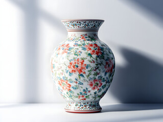vase on a white wall
