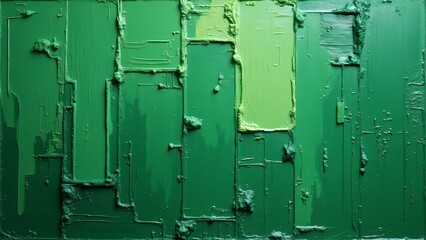 Thick Impasto Oil Paint Texture, Green Abstract Canvas