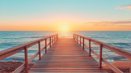 Fototapeta premium Wooden Pier Leading to the Horizon