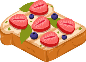 Korean toast Illustration. Sliced bread. Bakery clipart.