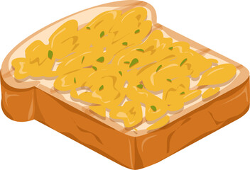 Korean toast Illustration. Sliced bread. Bakery clipart.