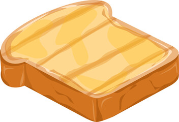 Korean toast Illustration. Sliced bread. Bakery clipart.
