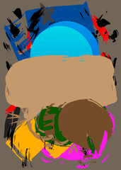 Colorful Graffiti background. Abstract modern street art decoration speech bubble performed in urban painting style.