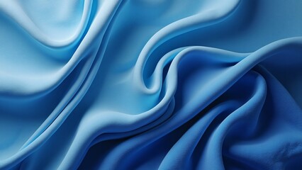 Obraz premium Velvety Blue Fabric Texture, Soft, Draped Curves