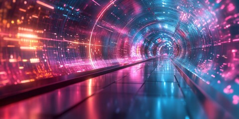 blend with neon light effect, futuristic header, Generative AI
