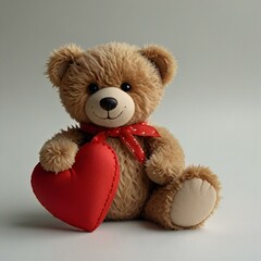 Obraz premium teddy bear with red heart