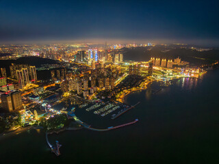 Fototapeta premium Night view of Dalian Xinghai Park