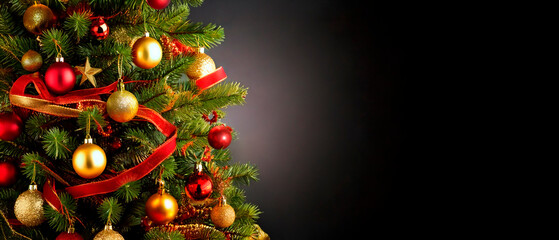 christmas decorated tree background.