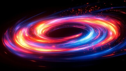 swirl, neon light surge, distorted texture effect, futuristic layout design, Generative AI