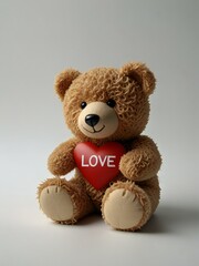 Obraz premium teddy bear with red heart